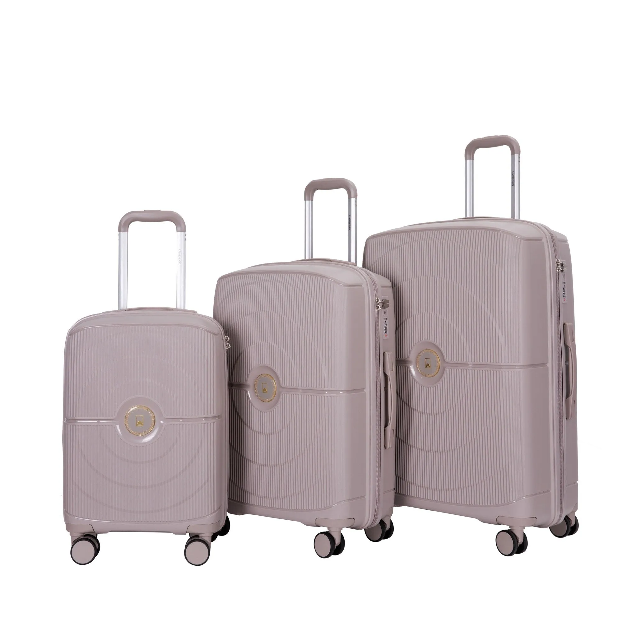 PP Expandable Luggage Sets with TSA Lock and Spinner Wheels, 3-Piece Set Hardshell Suitcase with Zippered Pocket