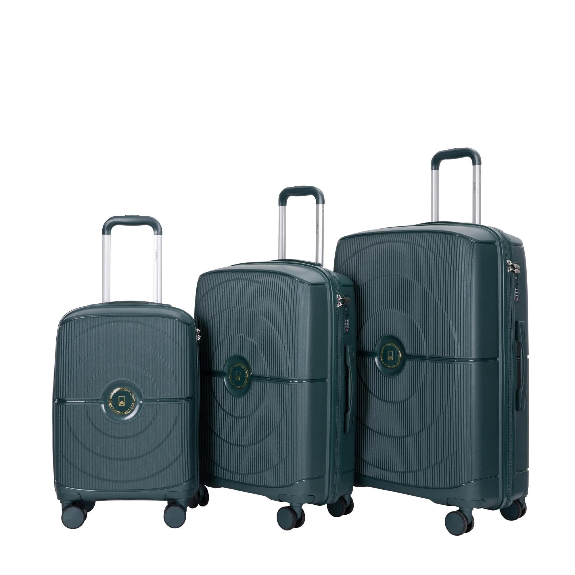 PP Expandable Luggage Sets with TSA Lock and Spinner Wheels, 3-Piece Set Hardshell Suitcase with Zippered Pocket