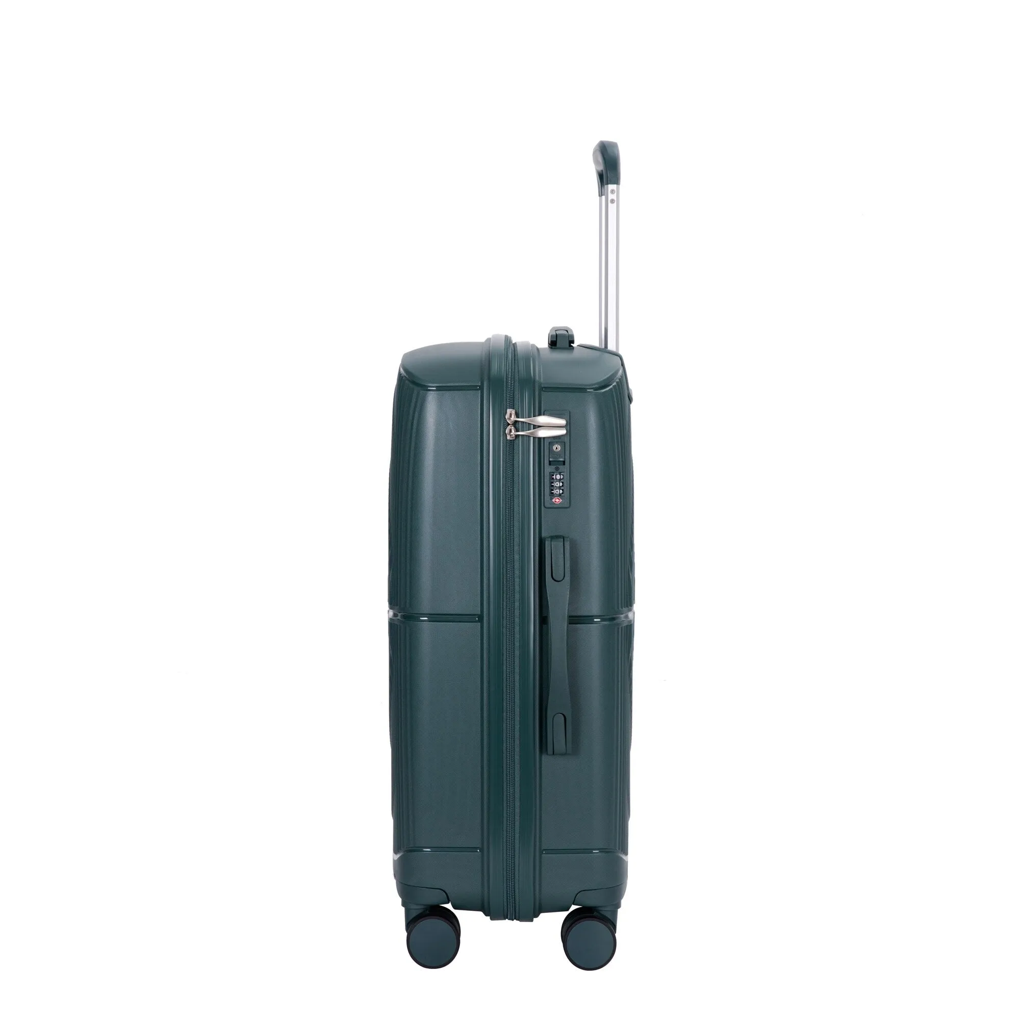 PP Expandable Luggage Sets with TSA Lock and Spinner Wheels, 3-Piece Set Hardshell Suitcase with Zippered Pocket