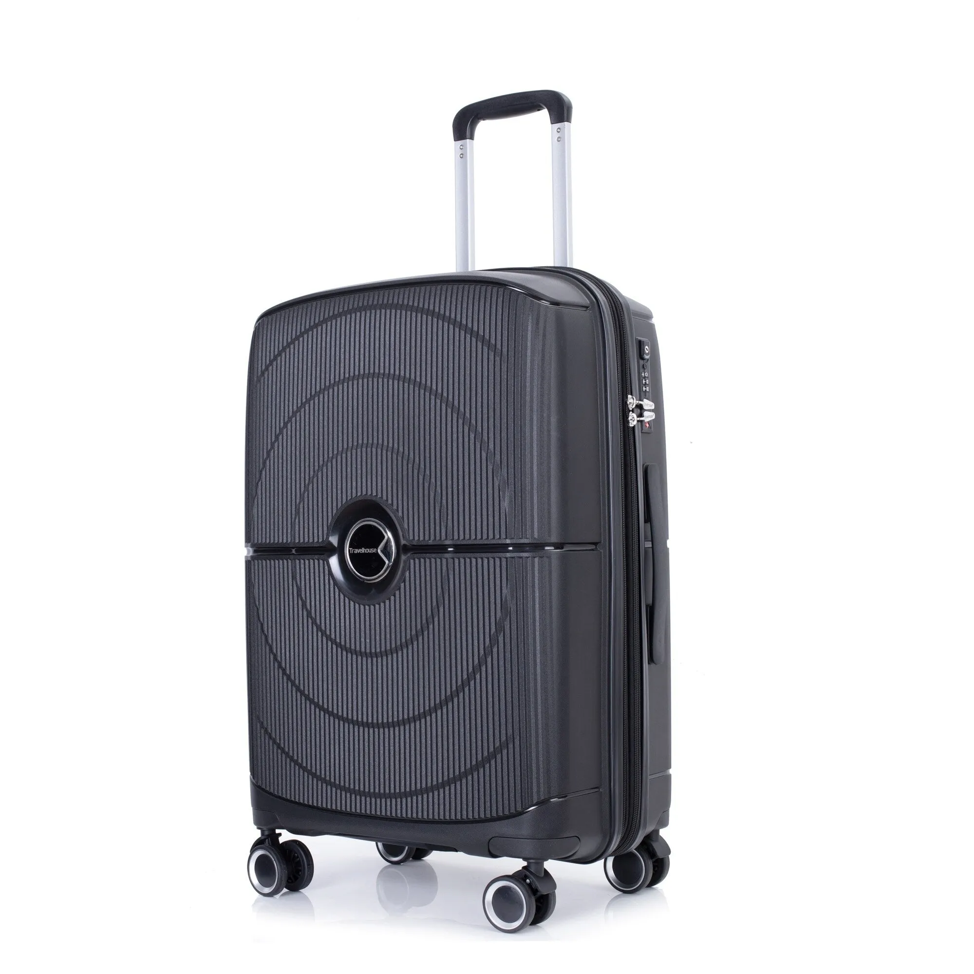 PP Expandable Luggage Sets with TSA Lock and Spinner Wheels, 3-Piece Set Hardshell Suitcase with Zippered Pocket