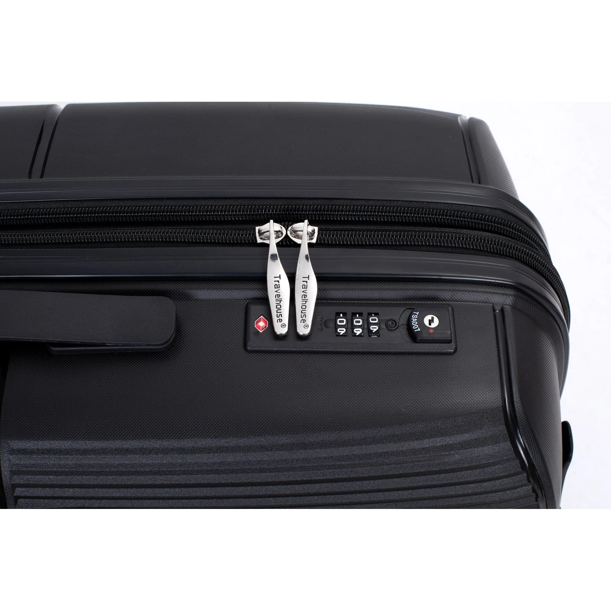 PP Expandable Luggage Sets with TSA Lock and Spinner Wheels, 3-Piece Set Hardshell Suitcase with Zippered Pocket