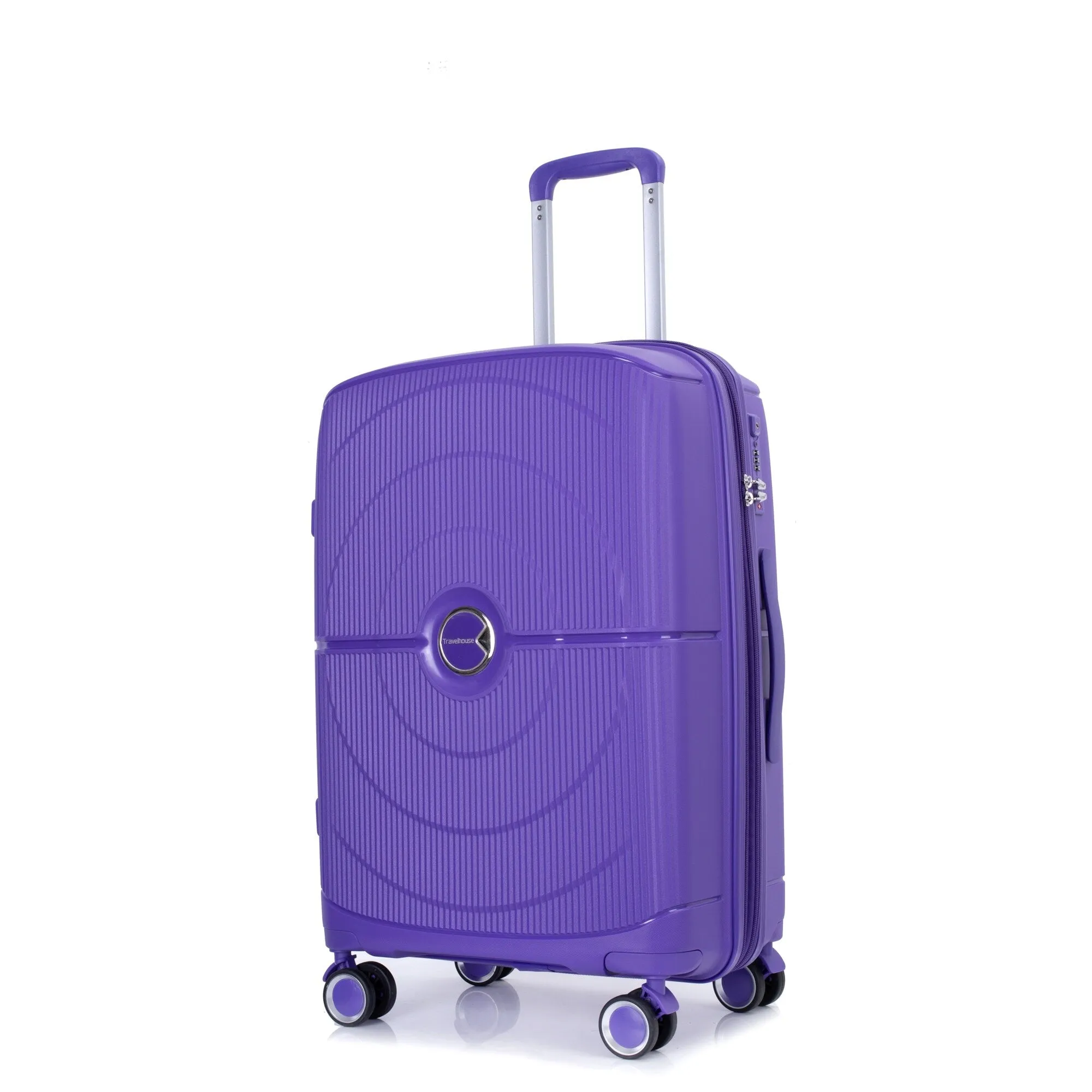 PP Expandable Luggage Sets with TSA Lock and Spinner Wheels, 3-Piece Set Hardshell Suitcase with Zippered Pocket