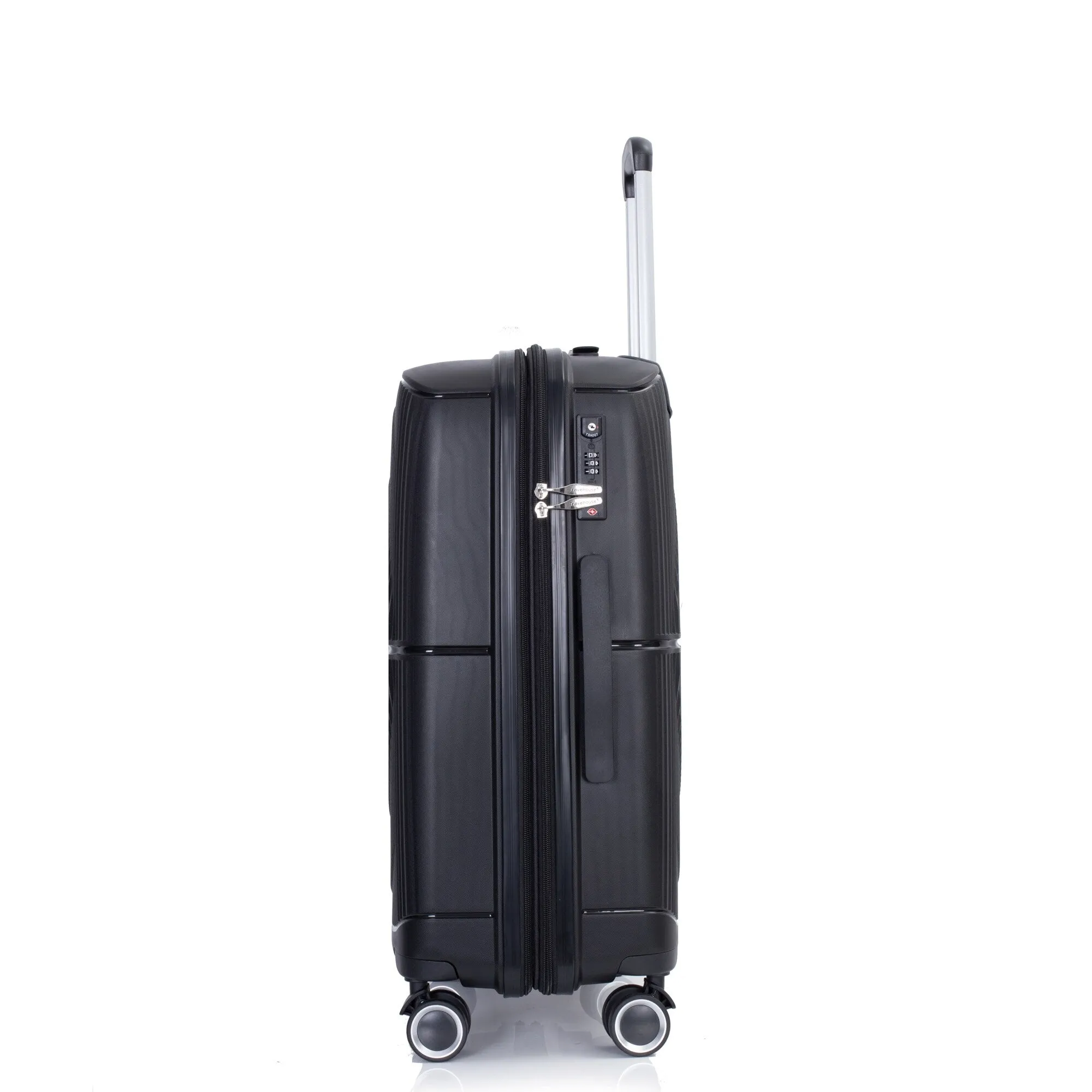 PP Expandable Luggage Sets with TSA Lock and Spinner Wheels, 3-Piece Set Hardshell Suitcase with Zippered Pocket