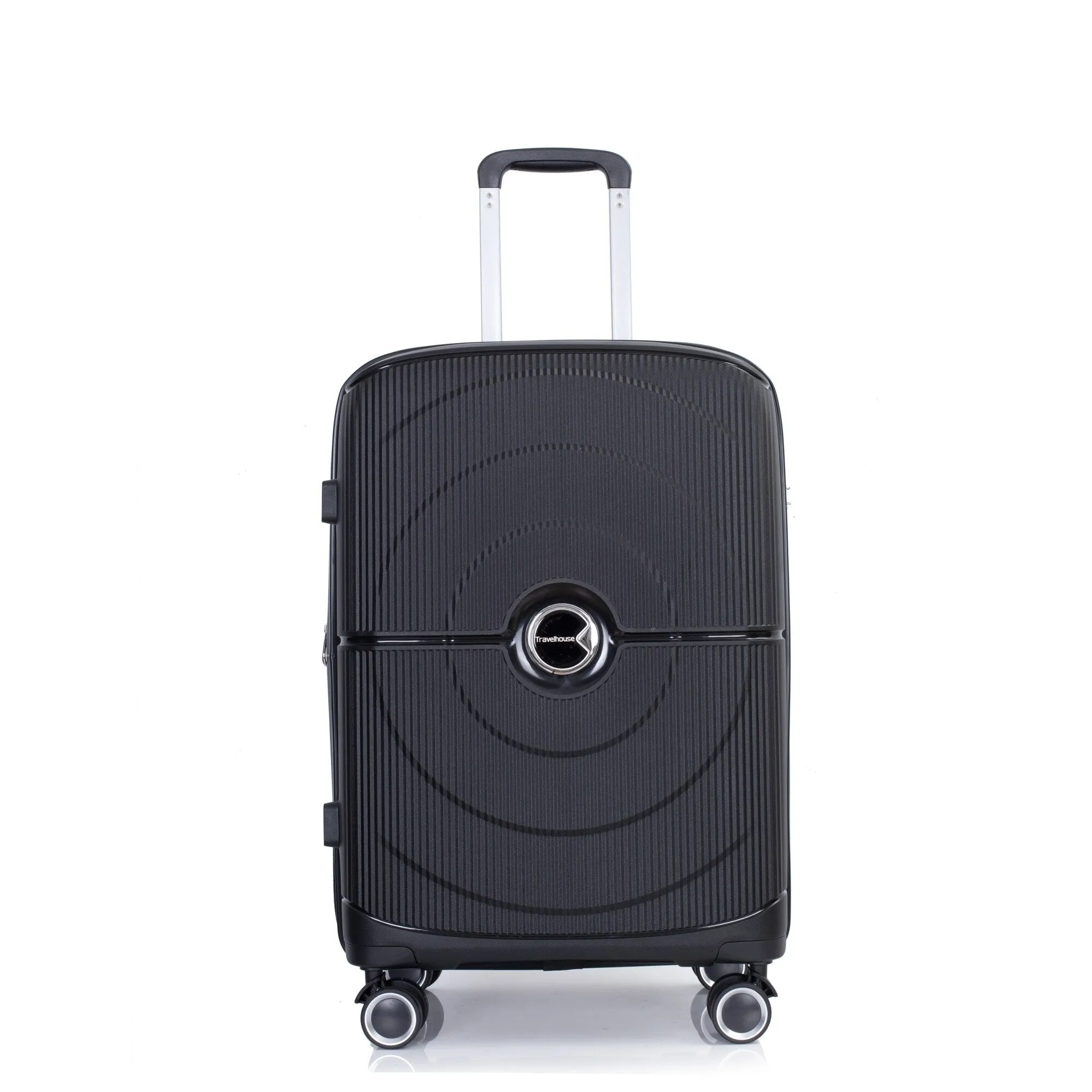 PP Expandable Luggage Sets with TSA Lock and Spinner Wheels, 3-Piece Set Hardshell Suitcase with Zippered Pocket