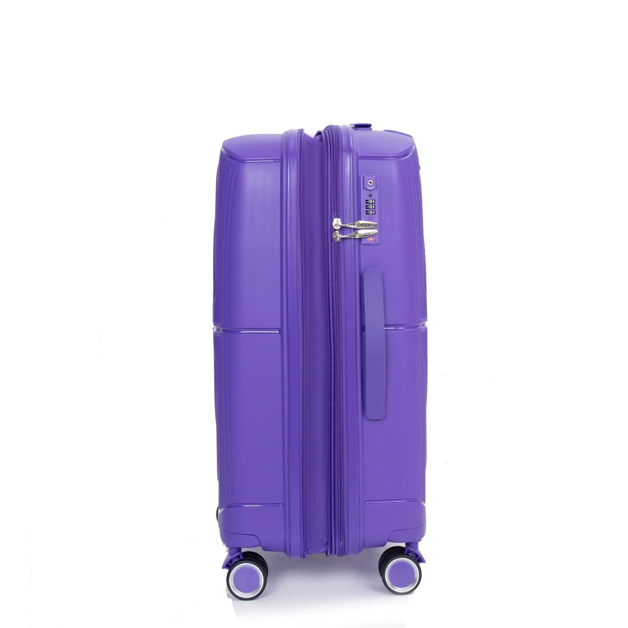 PP Expandable Luggage Sets with TSA Lock and Spinner Wheels, 3-Piece Set Hardshell Suitcase with Zippered Pocket