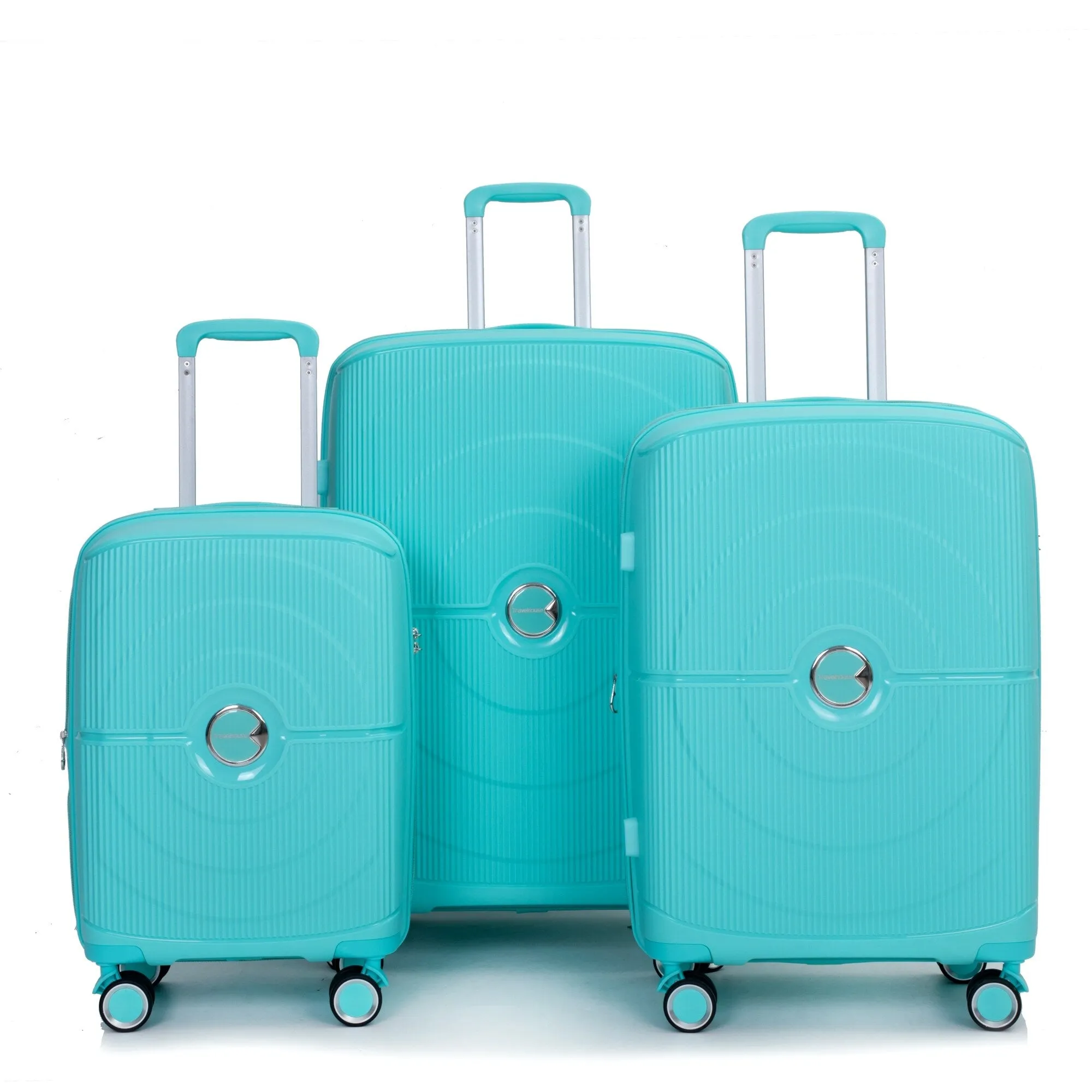 PP Expandable Luggage Sets with TSA Lock and Spinner Wheels, 3-Piece Set Hardshell Suitcase with Zippered Pocket
