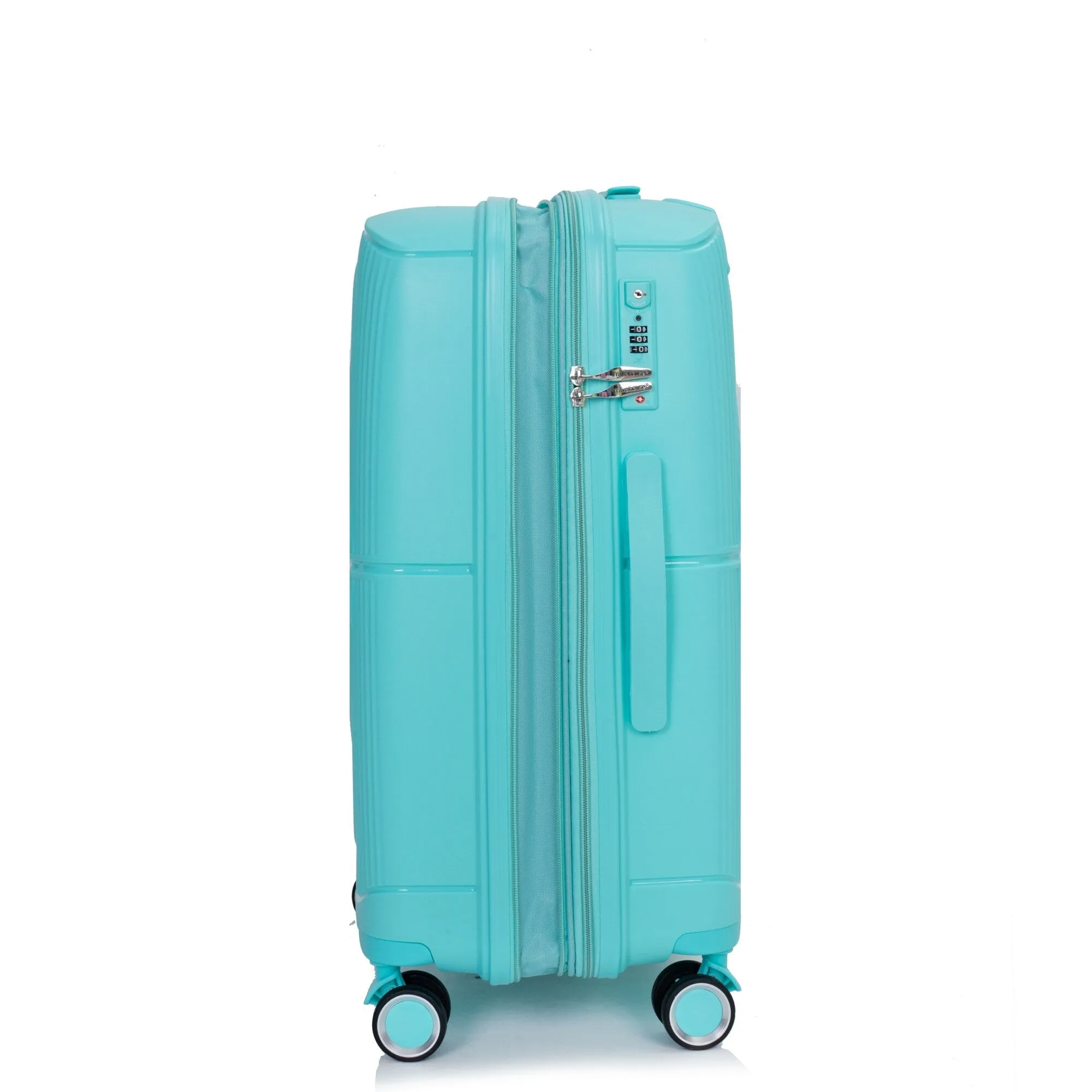 PP Expandable Luggage Sets with TSA Lock and Spinner Wheels, 3-Piece Set Hardshell Suitcase with Zippered Pocket