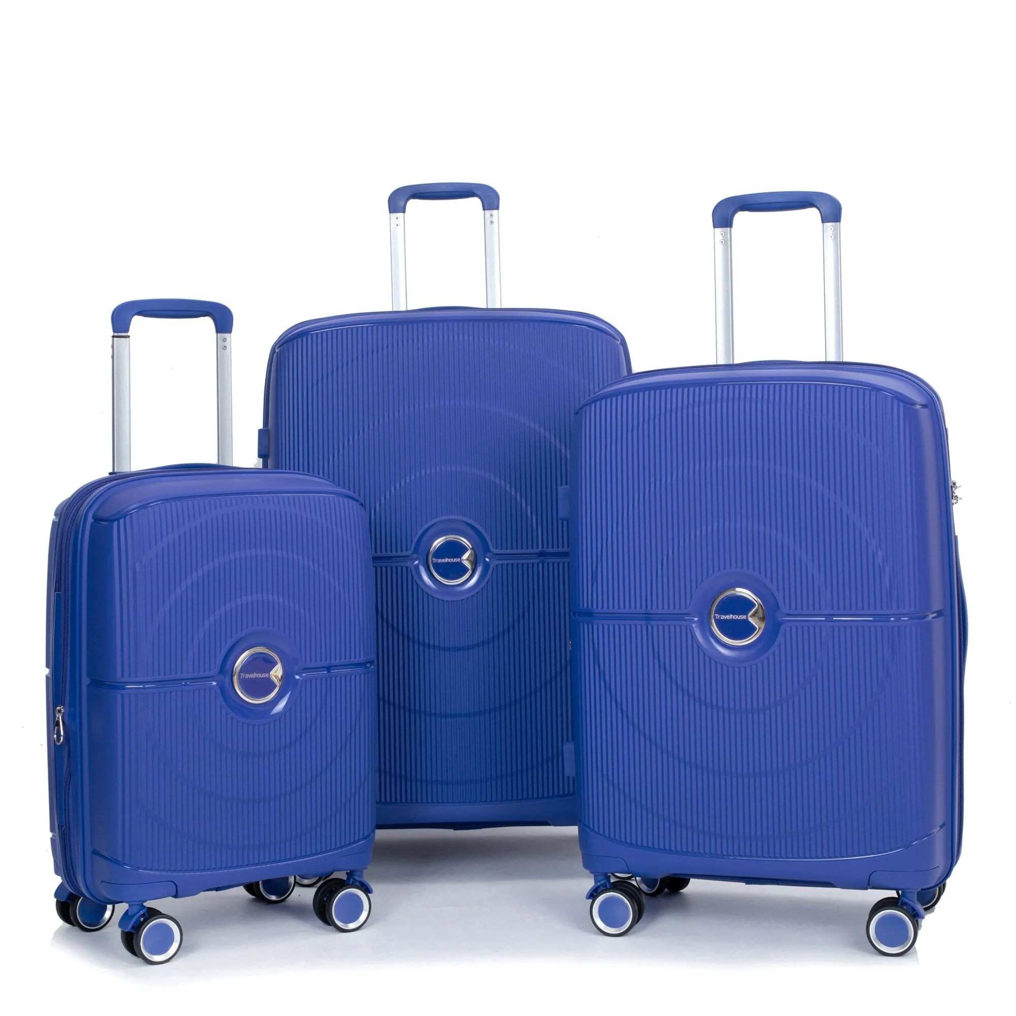 PP Expandable Luggage Sets with TSA Lock and Spinner Wheels, 3-Piece Set Hardshell Suitcase with Zippered Pocket