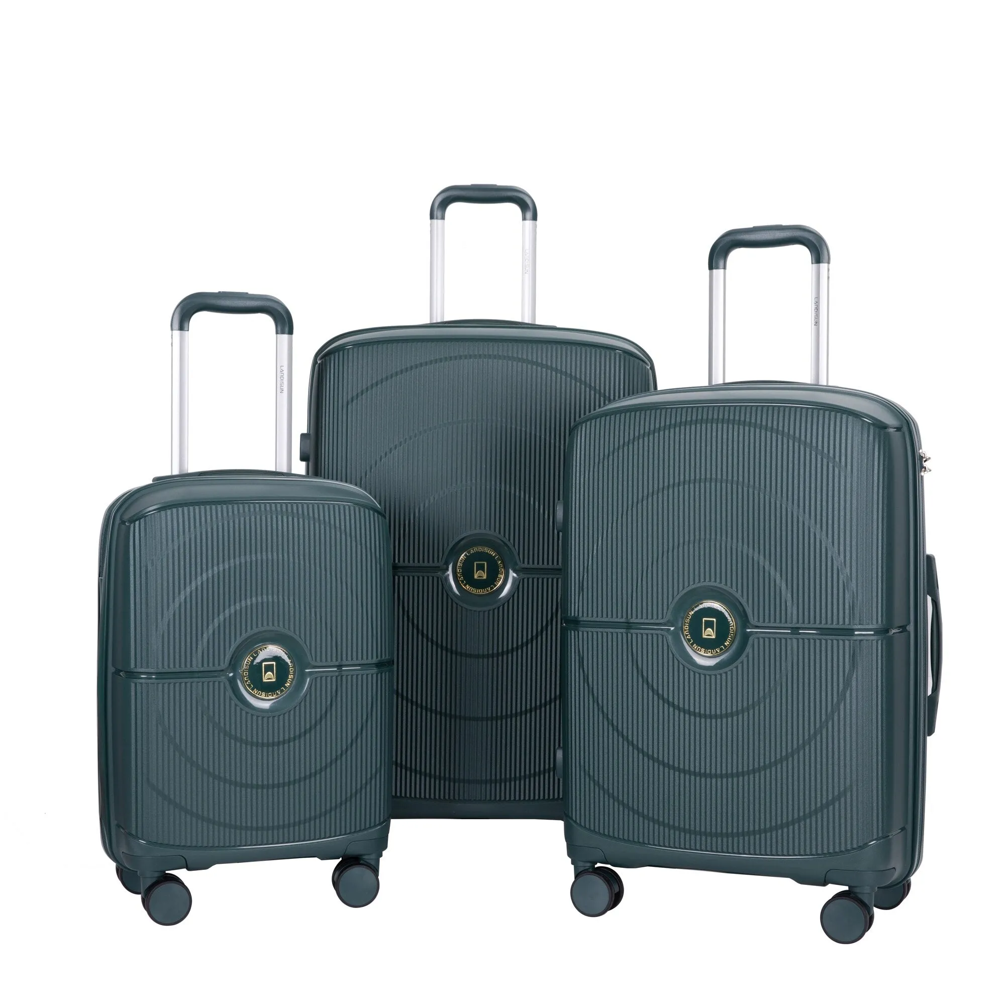 PP Expandable Luggage Sets with TSA Lock and Spinner Wheels, 3-Piece Set Hardshell Suitcase with Zippered Pocket