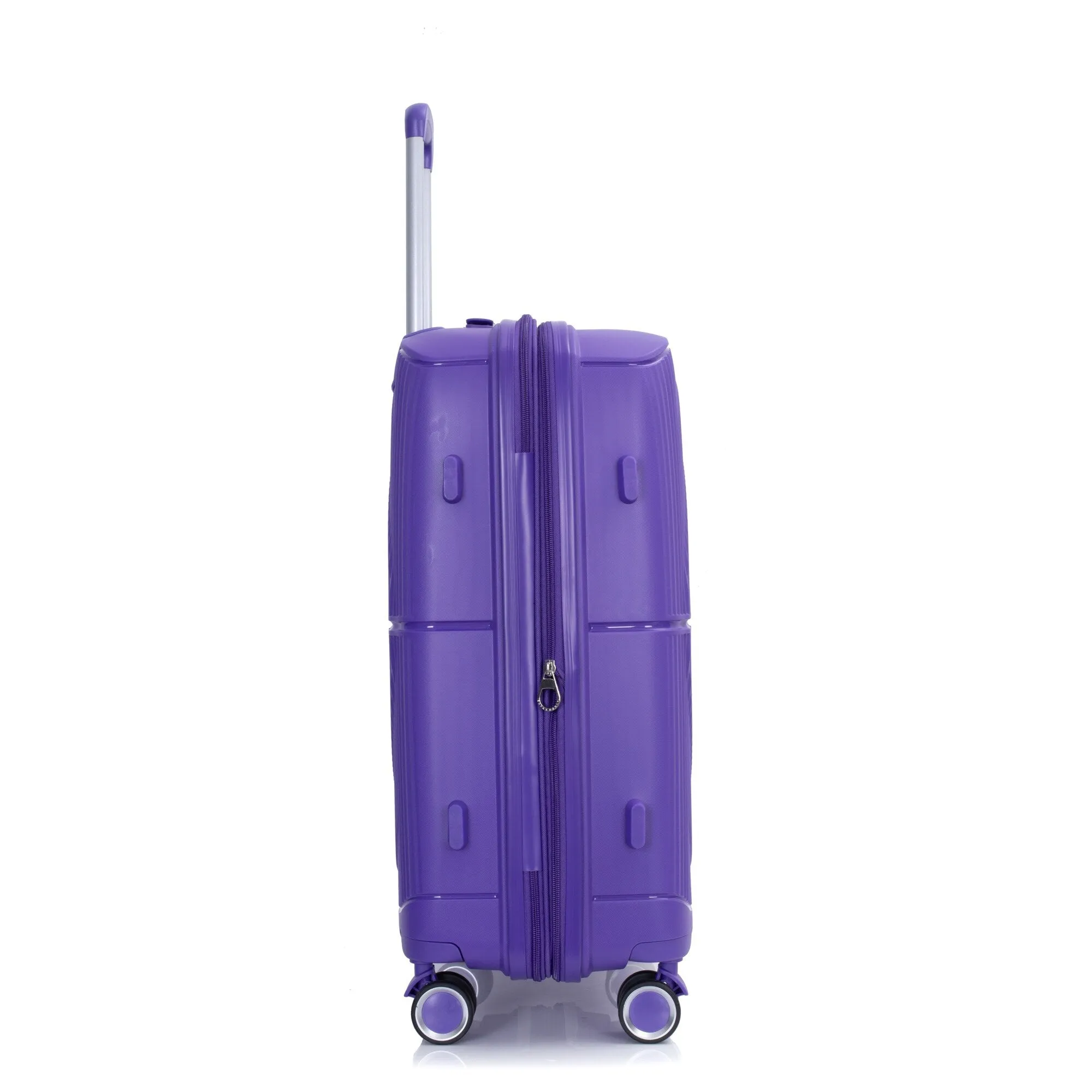 PP Expandable Luggage Sets with TSA Lock and Spinner Wheels, 3-Piece Set Hardshell Suitcase with Zippered Pocket