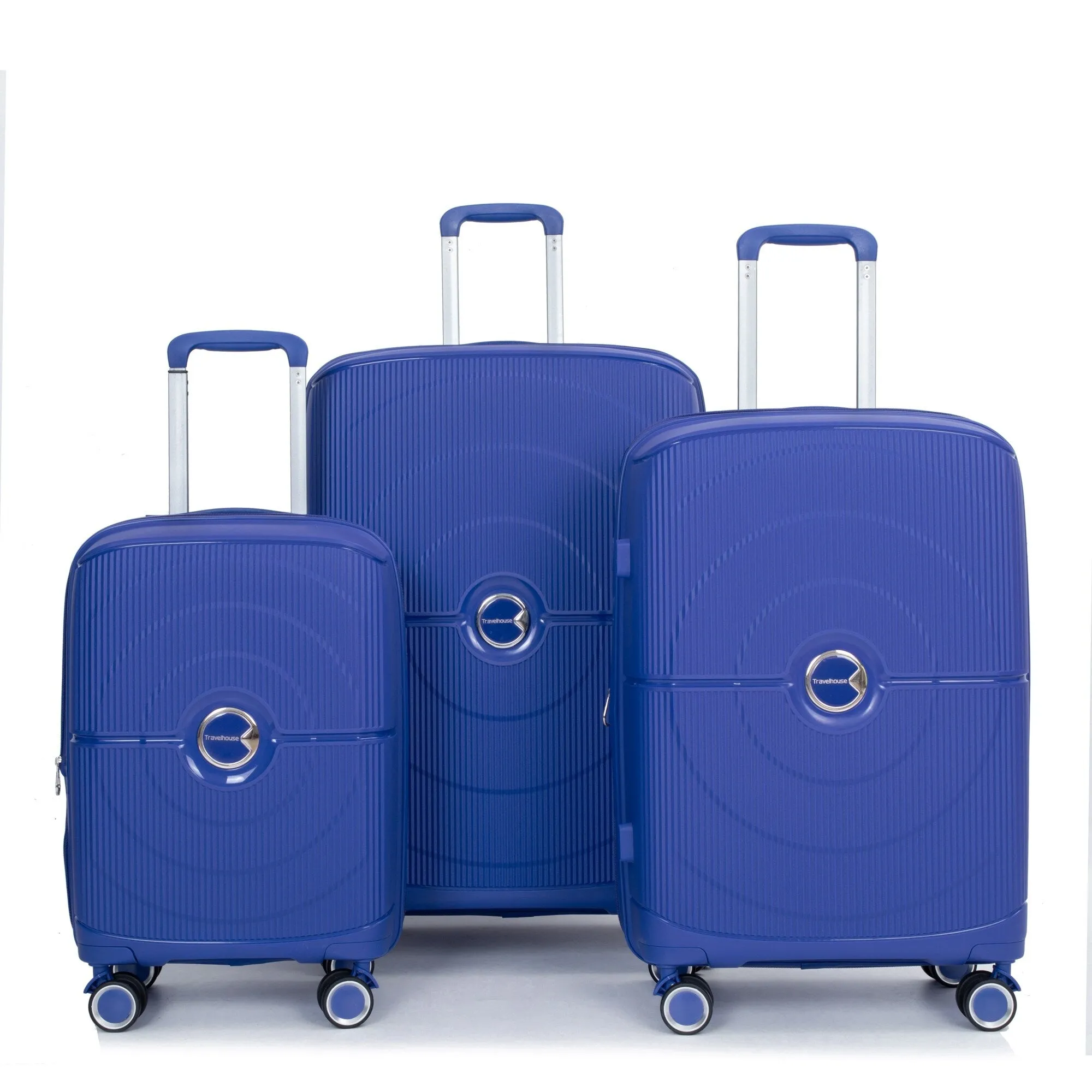 PP Expandable Luggage Sets with TSA Lock and Spinner Wheels, 3-Piece Set Hardshell Suitcase with Zippered Pocket