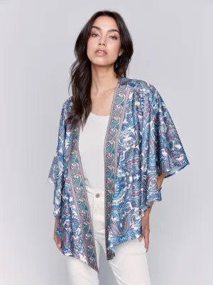 Printed Satin Kimono - Cashmere
