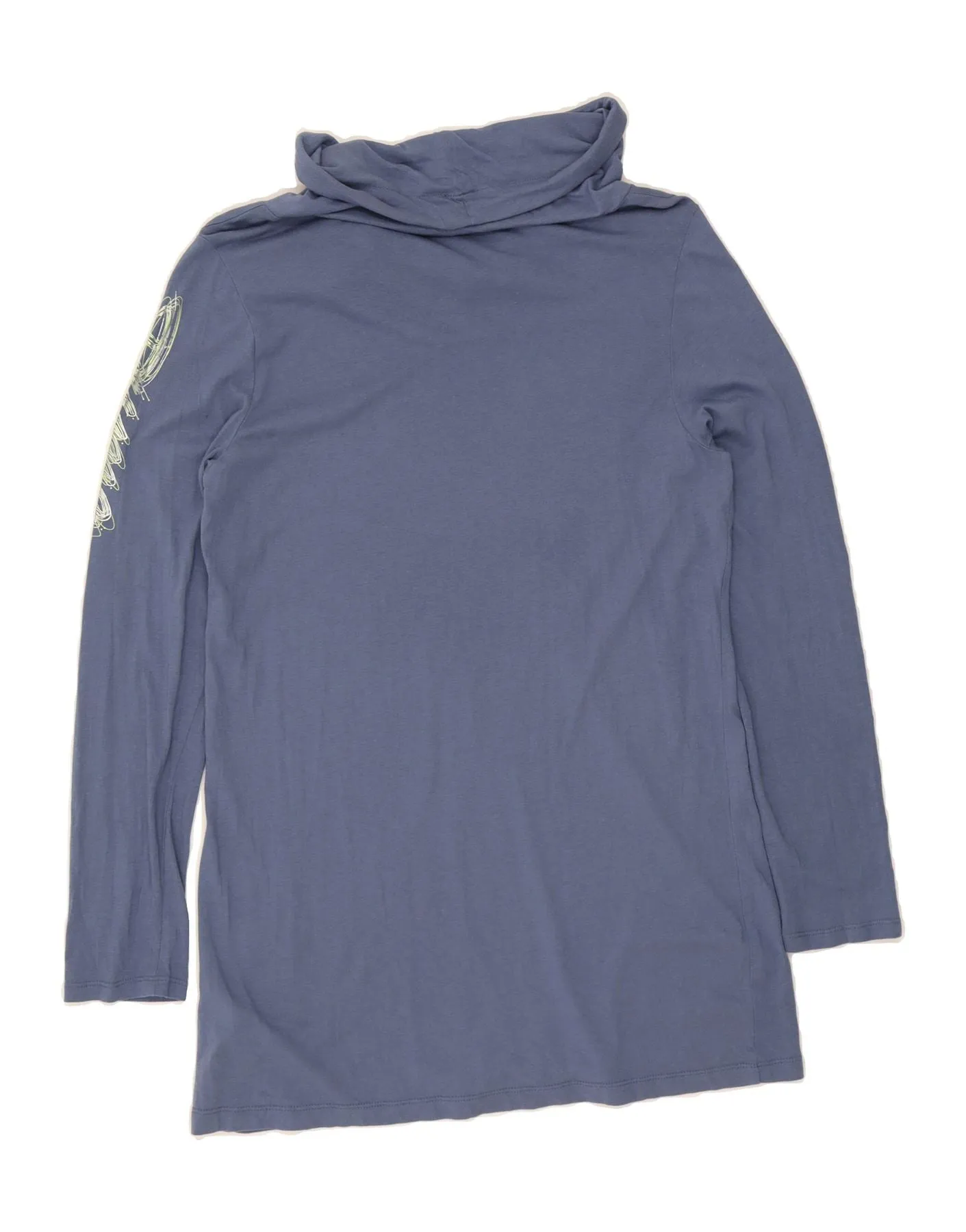 PUMA Womens Graphic Long Sleeve T-Shirt Dress UK 16 Large Blue Cotton