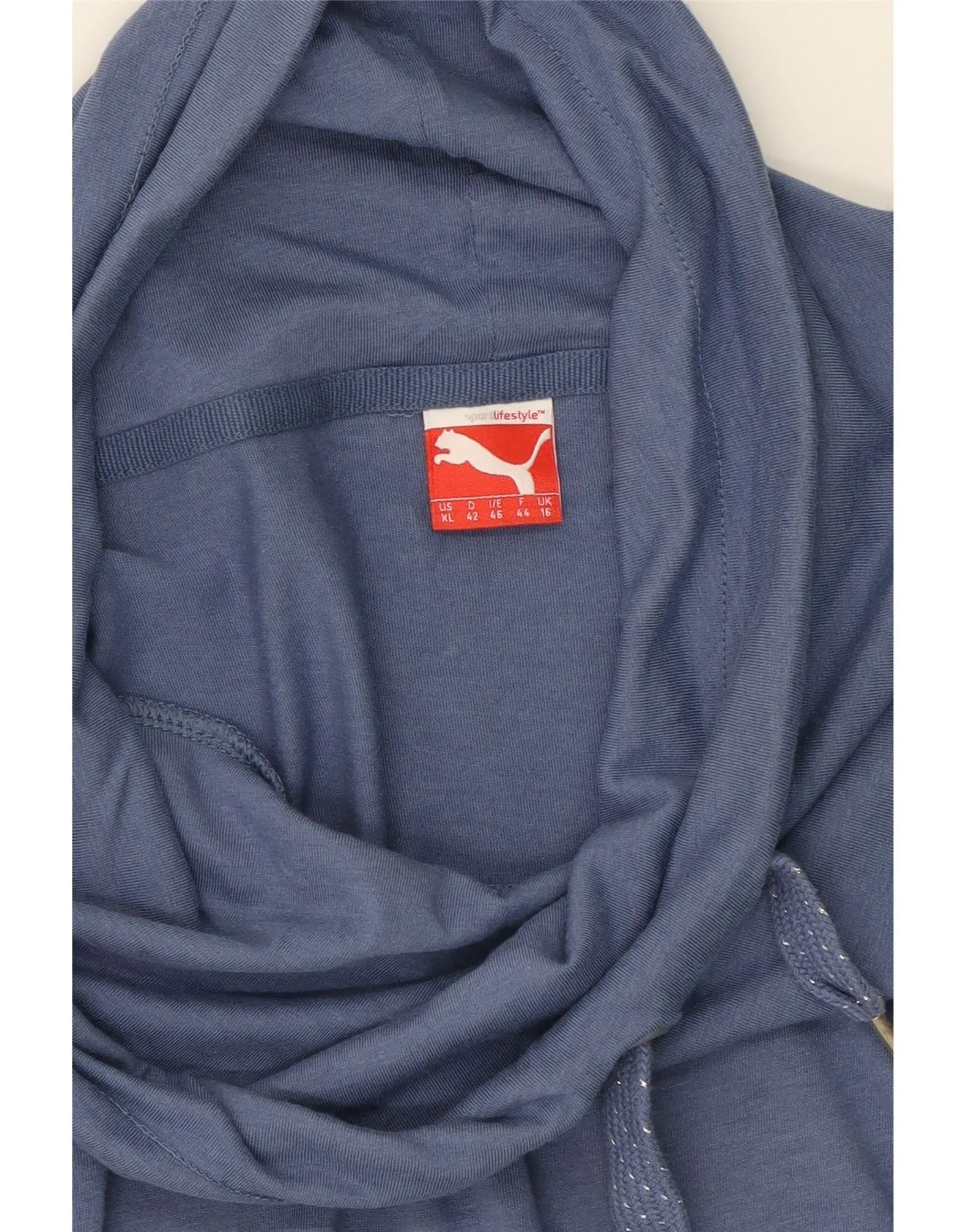 PUMA Womens Graphic Long Sleeve T-Shirt Dress UK 16 Large Blue Cotton