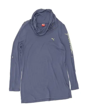 PUMA Womens Graphic Long Sleeve T-Shirt Dress UK 16 Large Blue Cotton