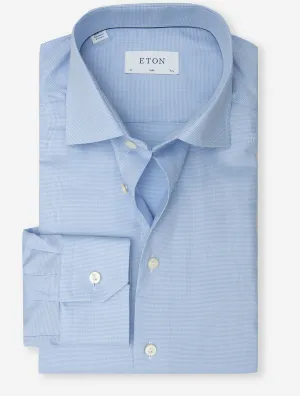 Puppytooth Oxford Slim Fit Shirt Blue