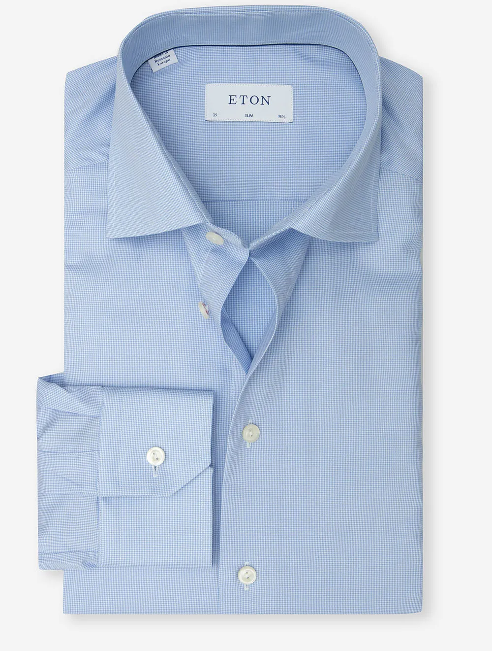 Puppytooth Oxford Slim Fit Shirt Blue