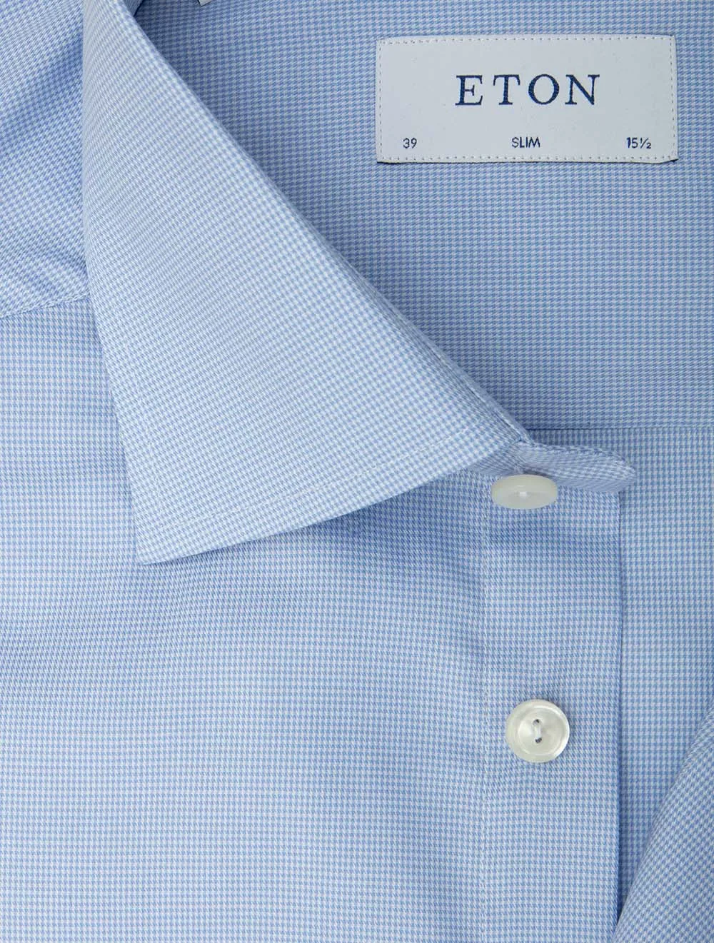 Puppytooth Oxford Slim Fit Shirt Blue