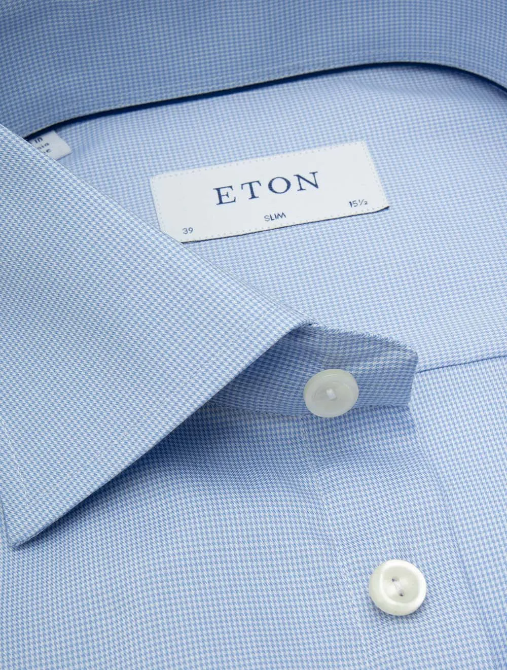 Puppytooth Oxford Slim Fit Shirt Blue