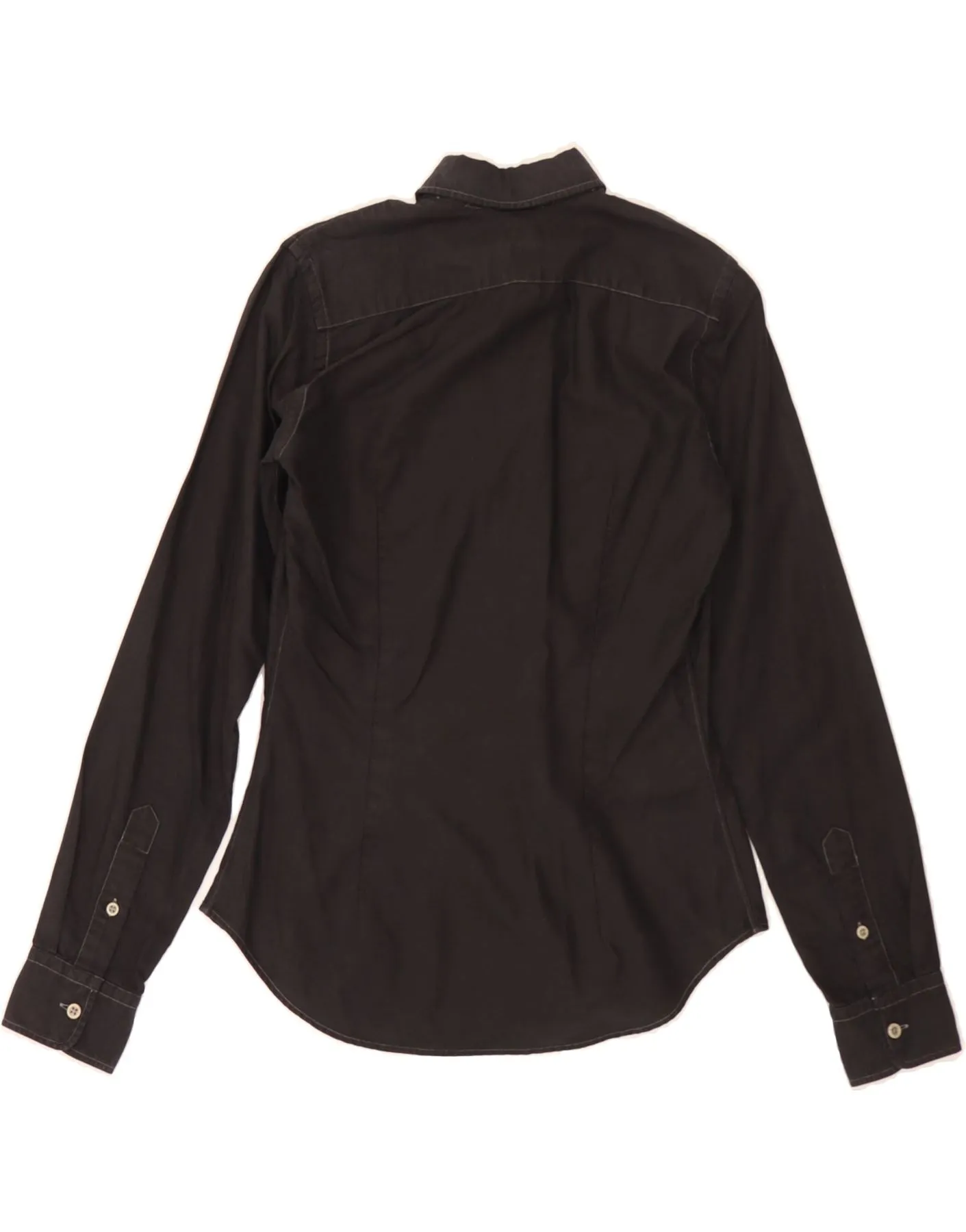 RALPH LAUREN Womens Slim Fit Shirt US 4 Small Black Cotton
