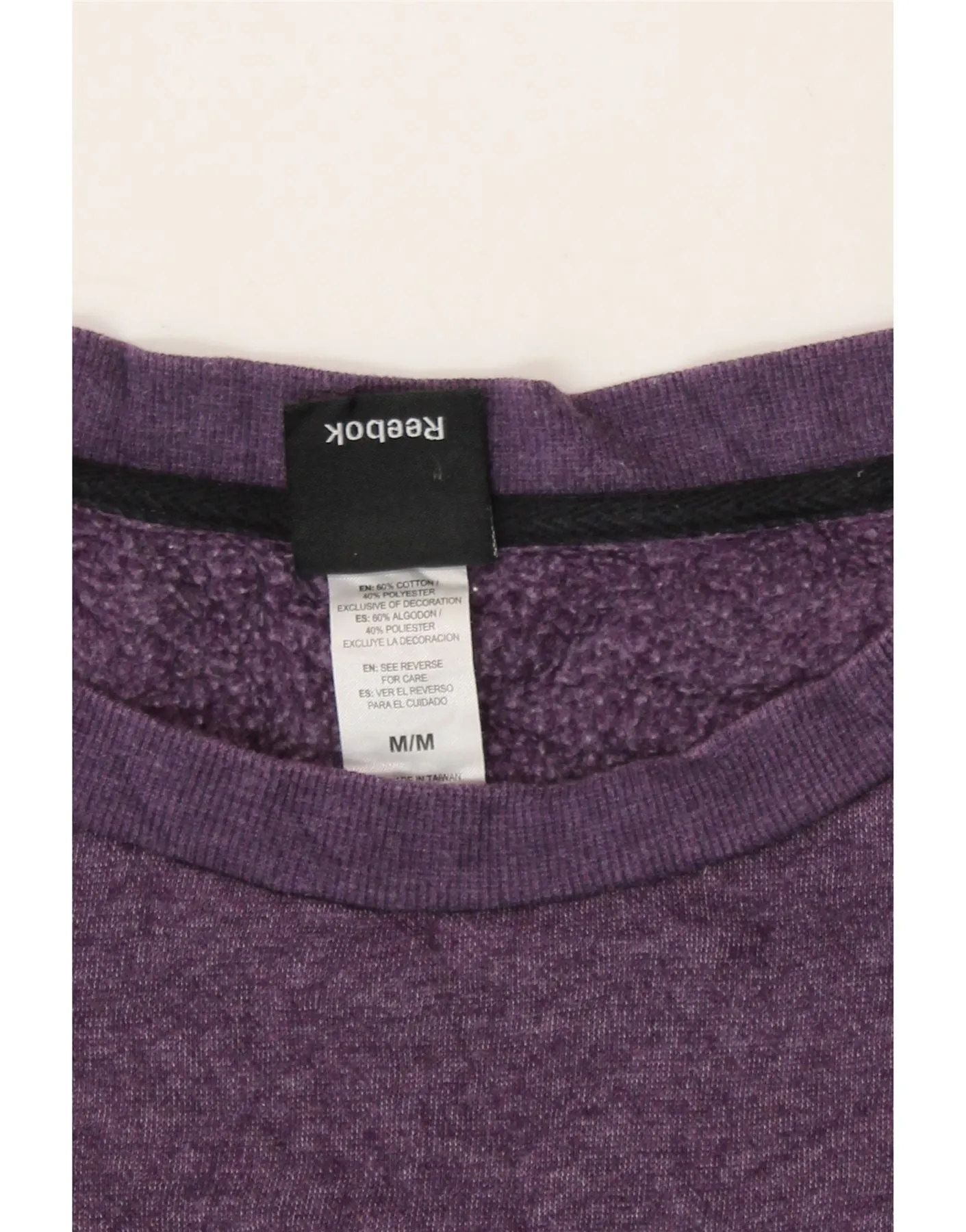 REEBOK Womens Graphic Sweatshirt Jumper UK 14 Medium Purple Cotton