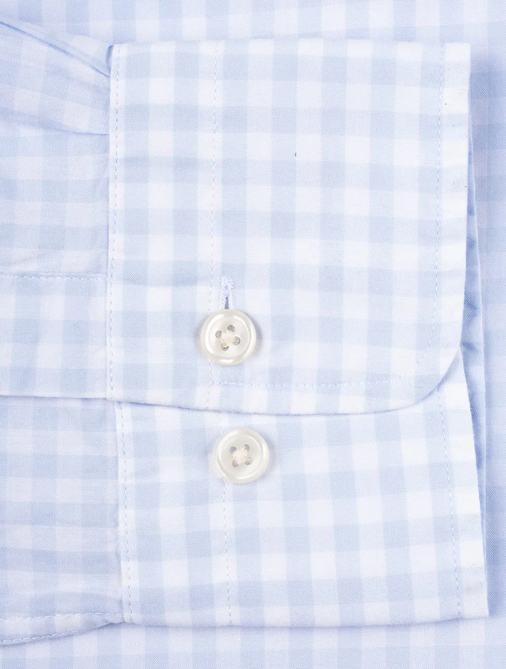 Regular Fit Poplin Gingham Shirt Light Blue
