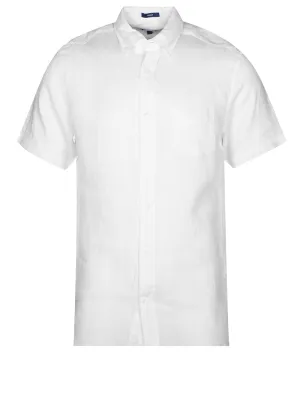 Regular Linen Short Sleeve Shirt White