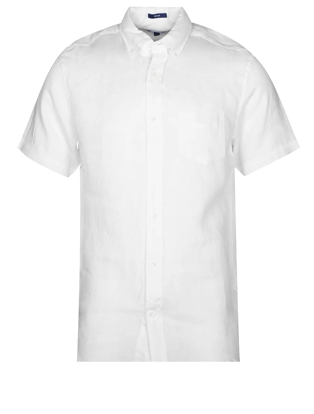 Regular Linen Short Sleeve Shirt White