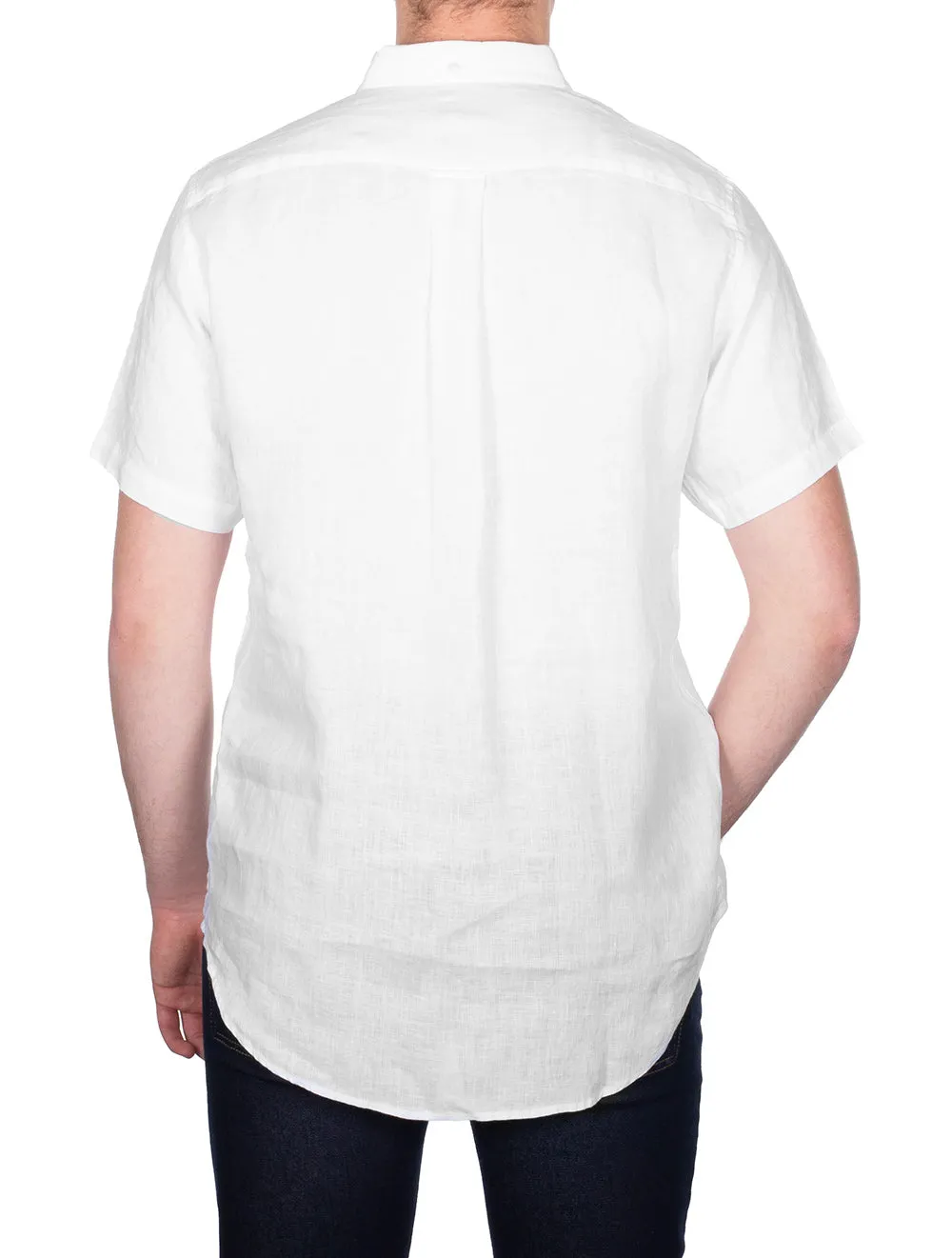 Regular Linen Short Sleeve Shirt White