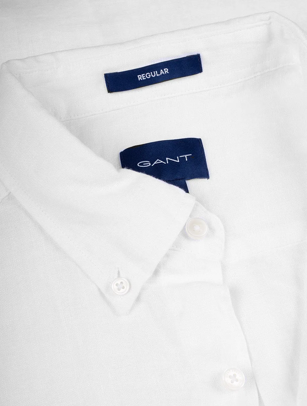 Regular Linen Short Sleeve Shirt White