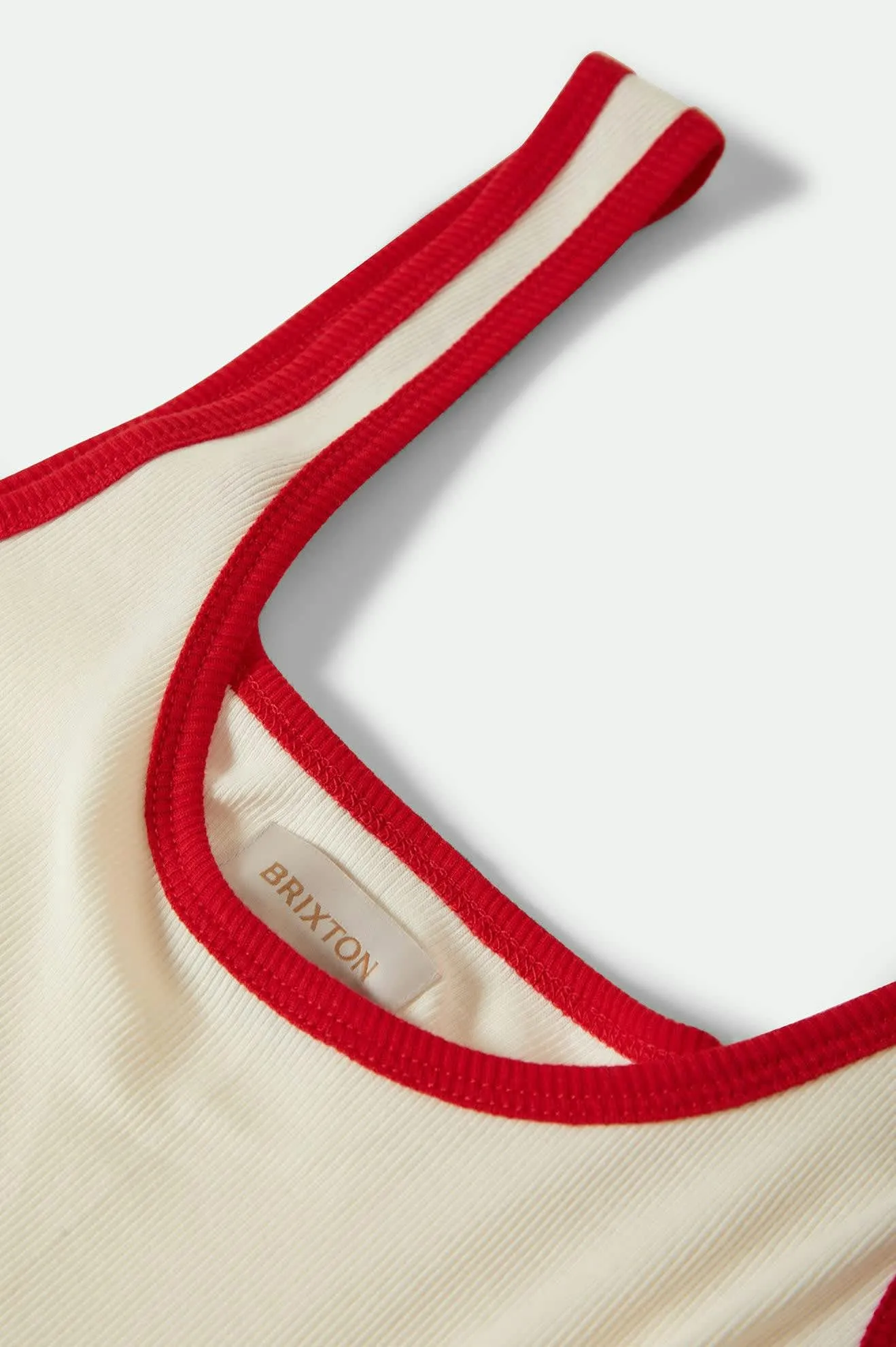Ringer Organic A-Tank - Off White/Crimson