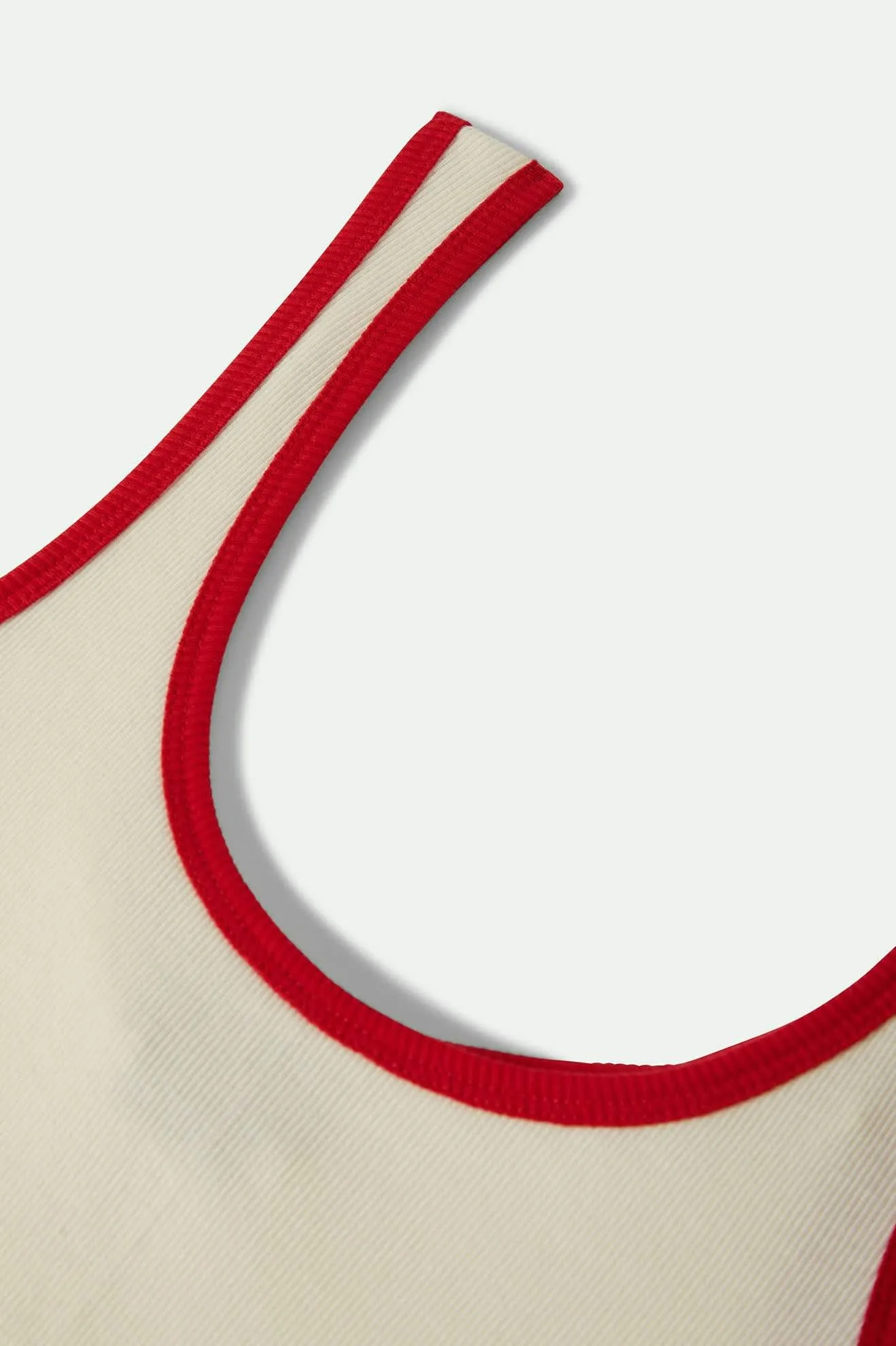 Ringer Organic A-Tank - Off White/Crimson