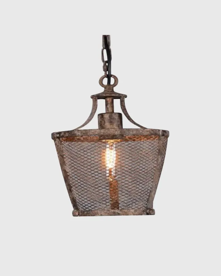 Rustic Metal Mesh Pendant