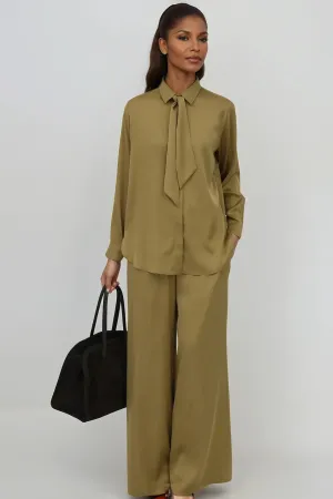 SAINT SHIRT WITH TIE IN SILK CHARMEUSE