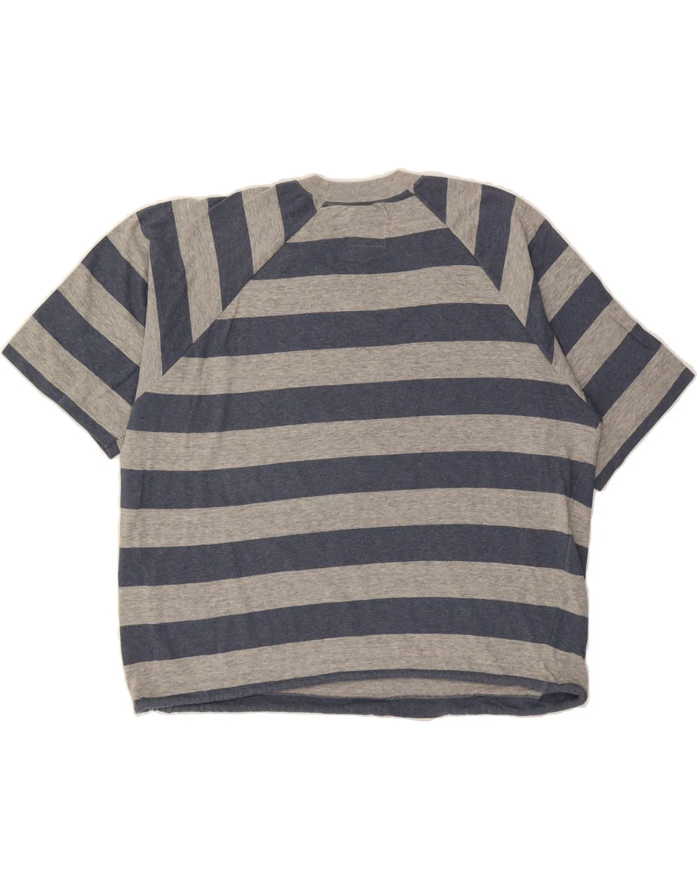 SISLEY Mens Relaxed Elegance T-Shirt Top XL Blue Striped Cotton Classic