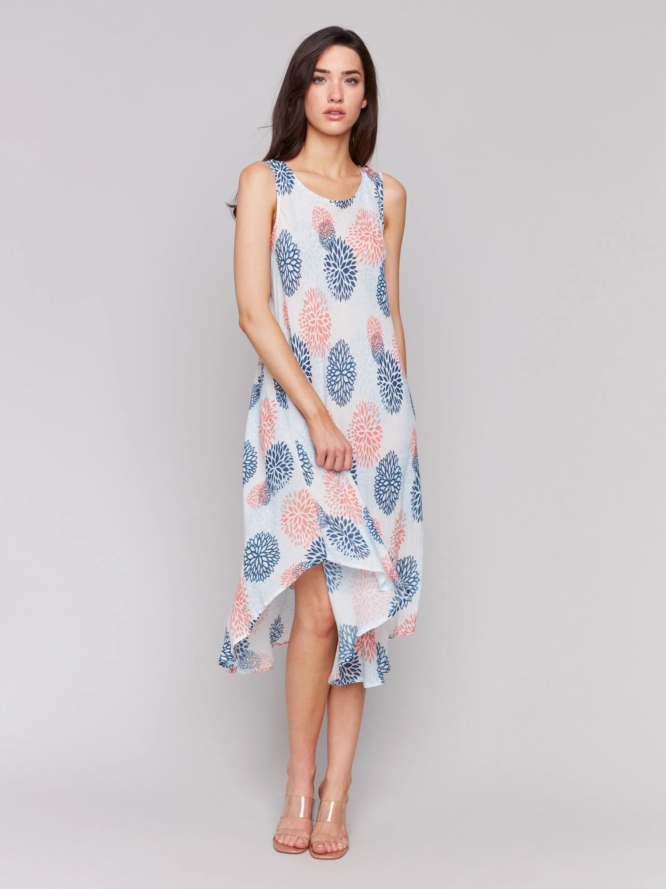 Sleeveless Printed Rayon Dress - Jasmine