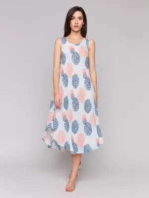 Sleeveless Printed Rayon Dress - Jasmine