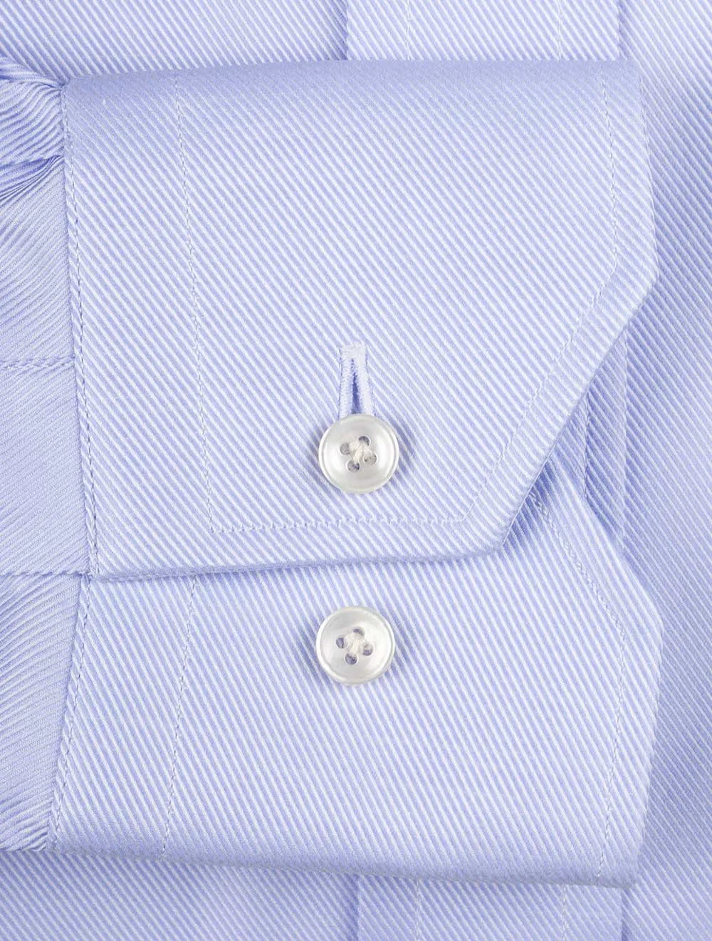 Slim Fit Thomas Mason Twill Single Cuff Shirt Blue