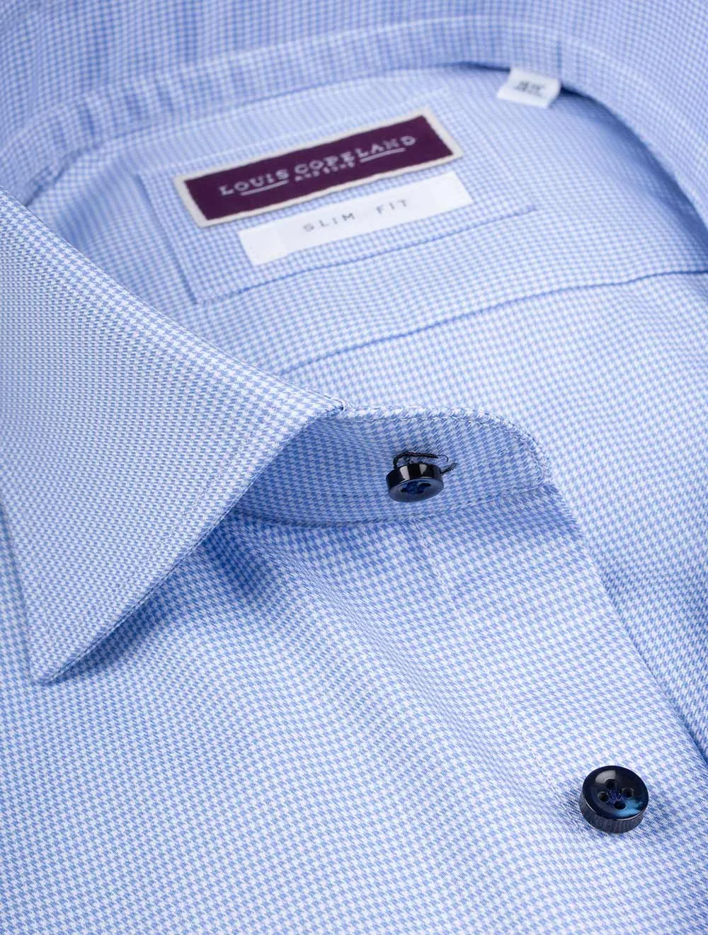Slim Puppytooth Shirt Blue