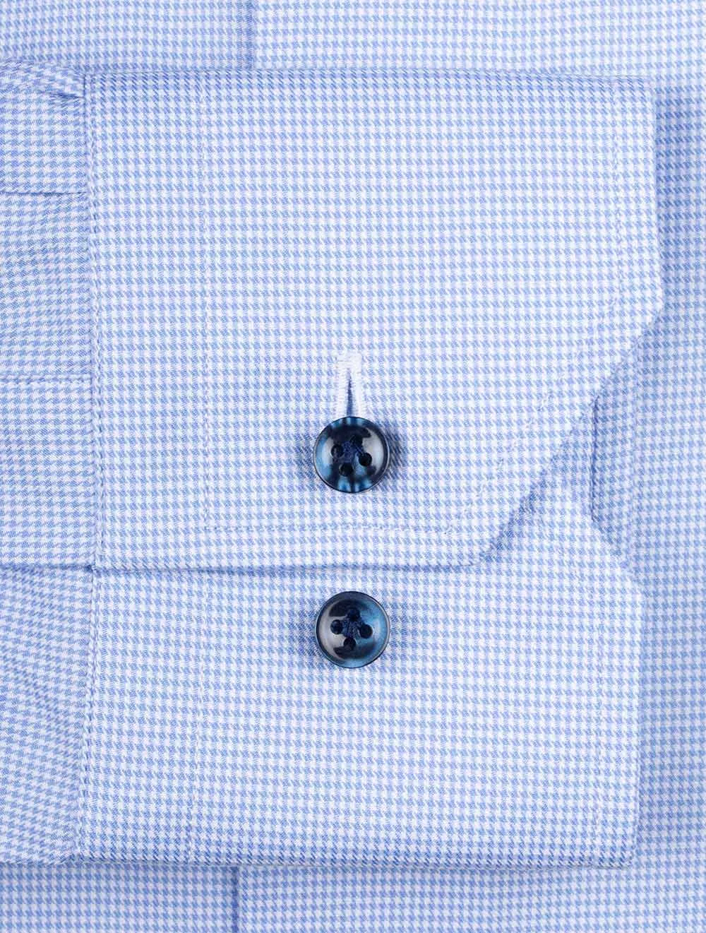 Slim Puppytooth Shirt Blue