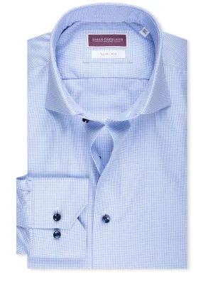 Slim Puppytooth Shirt Blue