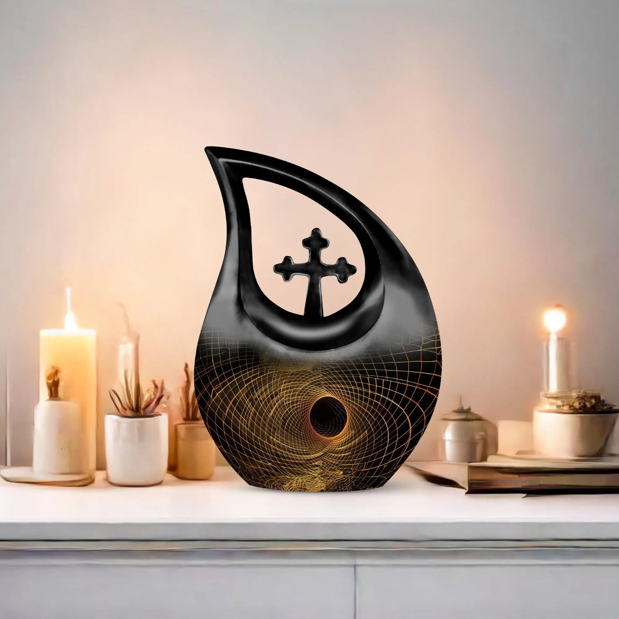 Spiral Urn – 10 Inches Large Beautiful Memorial Urn