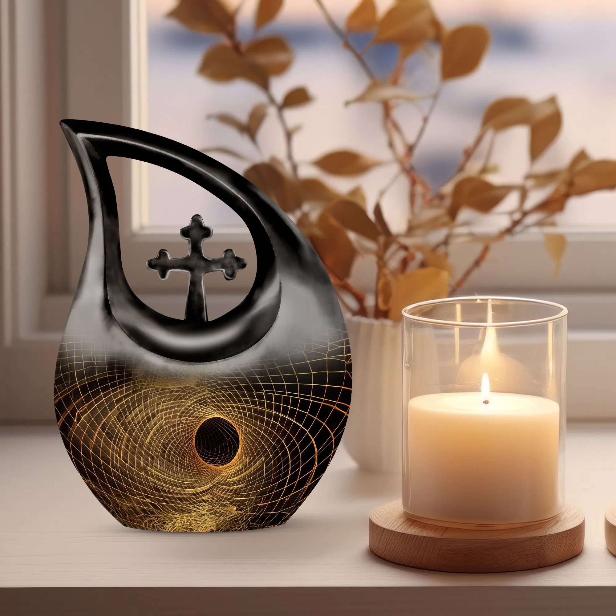 Spiral Urn – 10 Inches Large Beautiful Memorial Urn