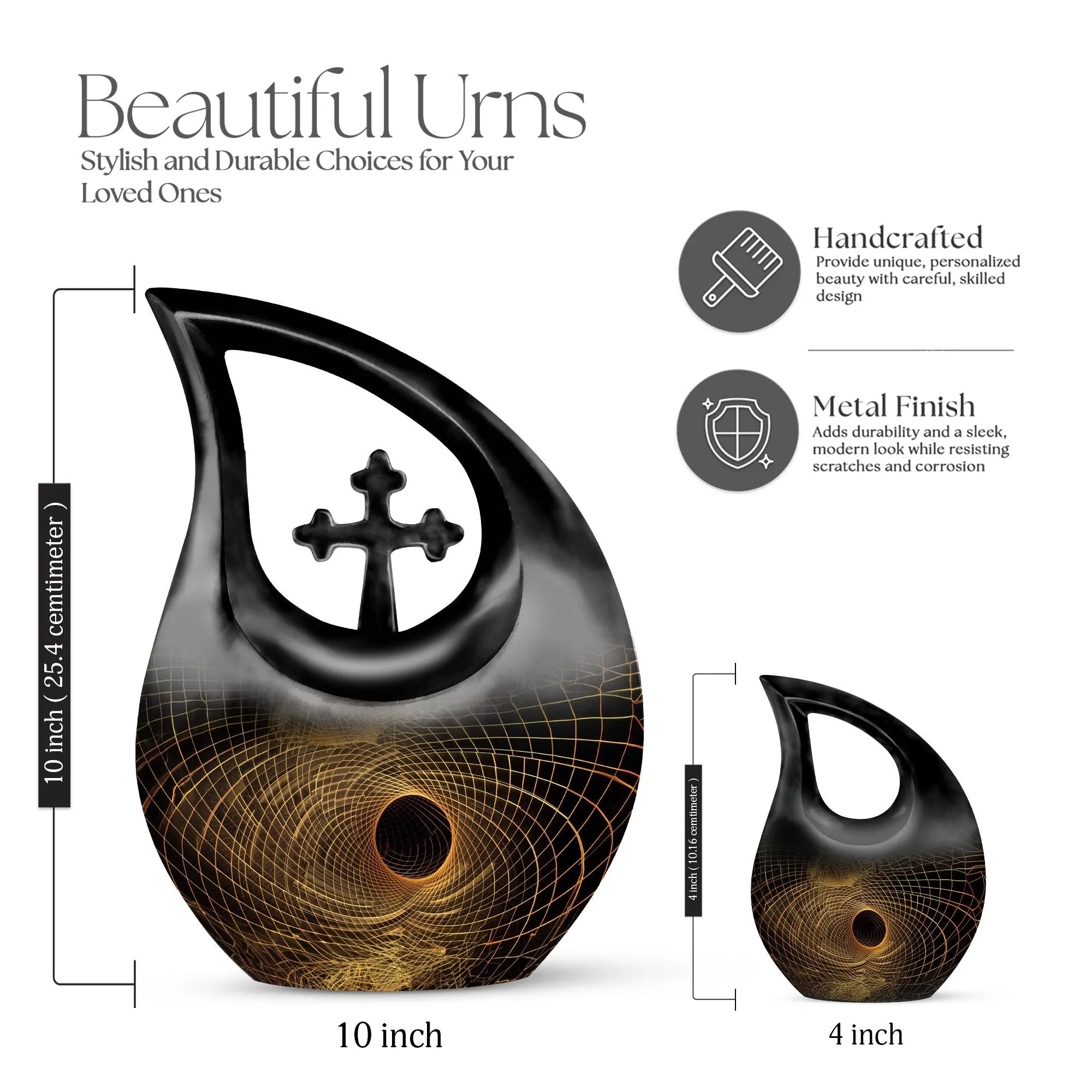 Spiral Urn – 10 Inches Large Beautiful Memorial Urn