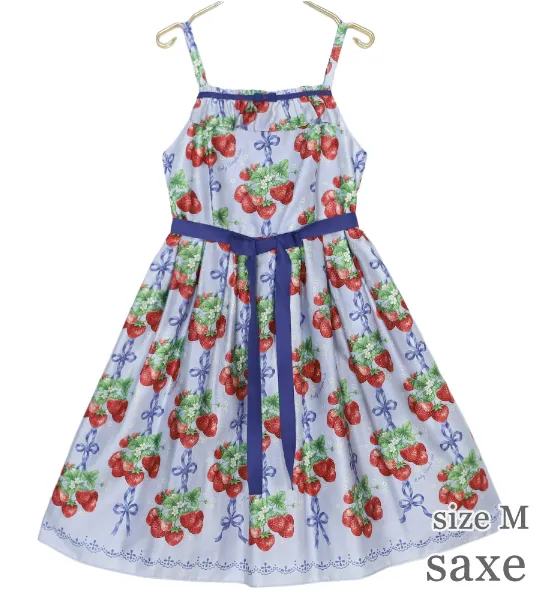Strawberry Ribbon Tree Jumperskirt Dress