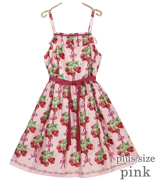 Strawberry Ribbon Tree Jumperskirt Dress