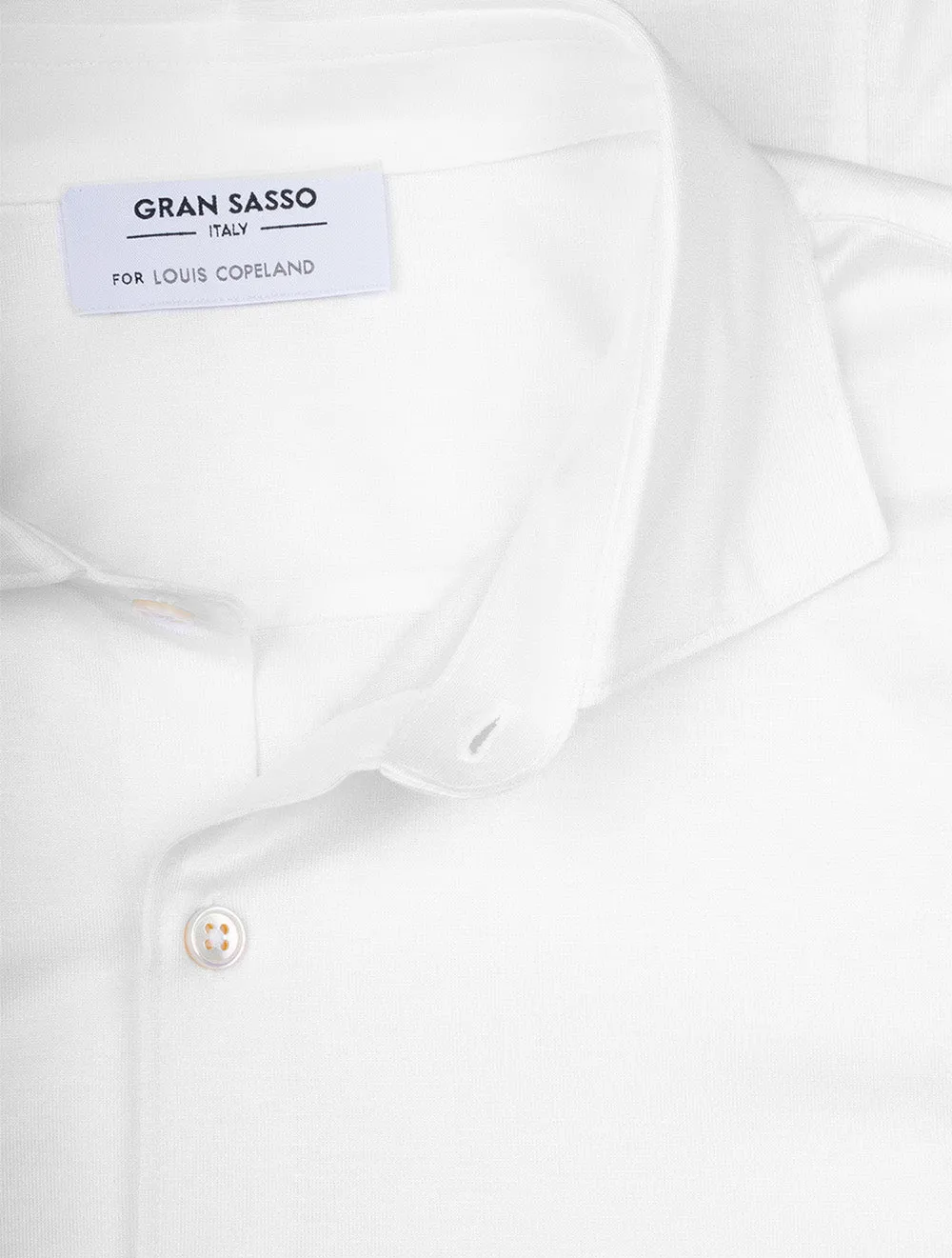 Stretch Polo Jersey Shirt Pure White