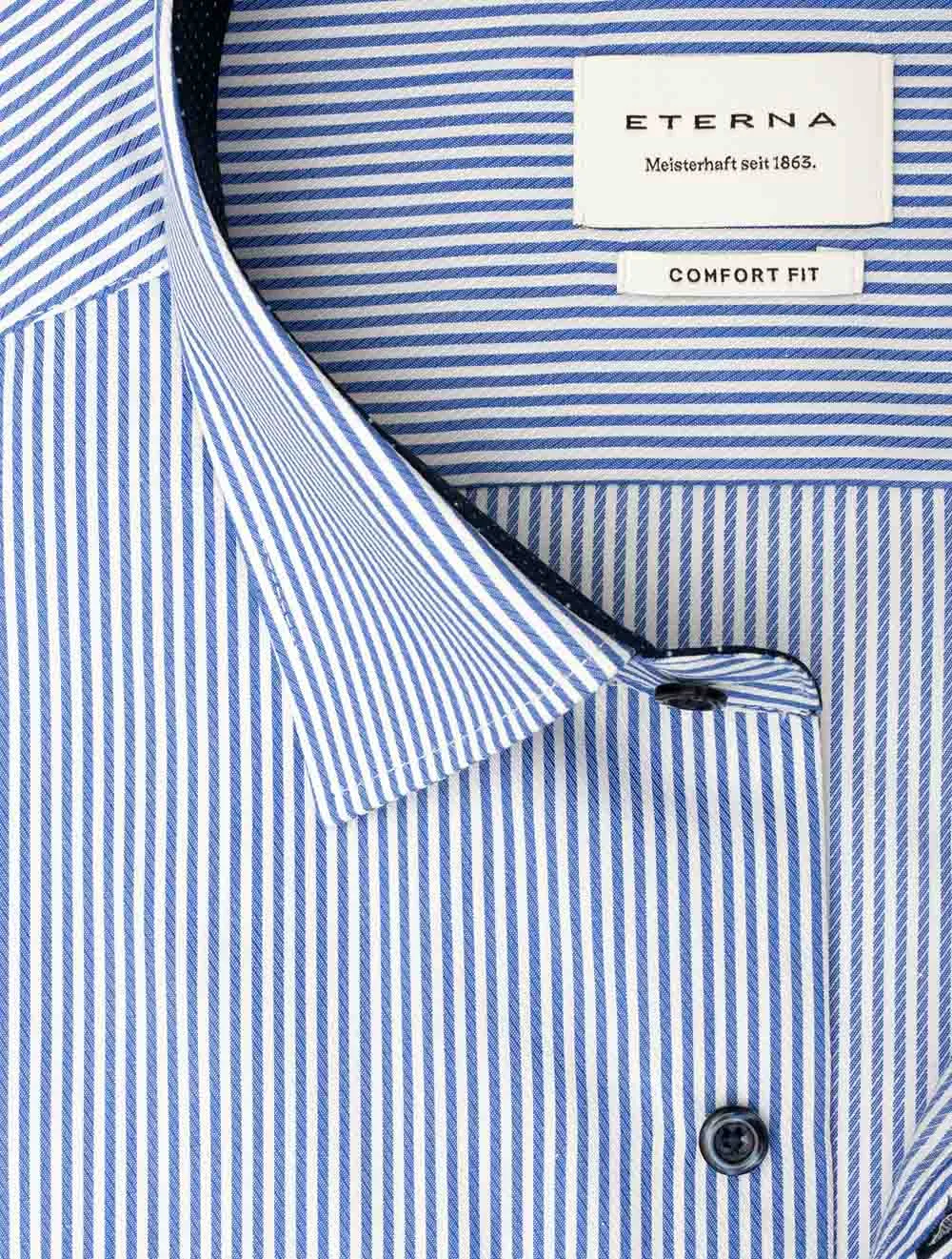 Stripe Cotton Comfort Fit Shirt Blue