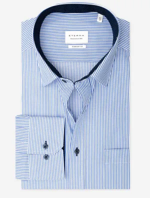 Stripe Cotton Comfort Fit Shirt Blue