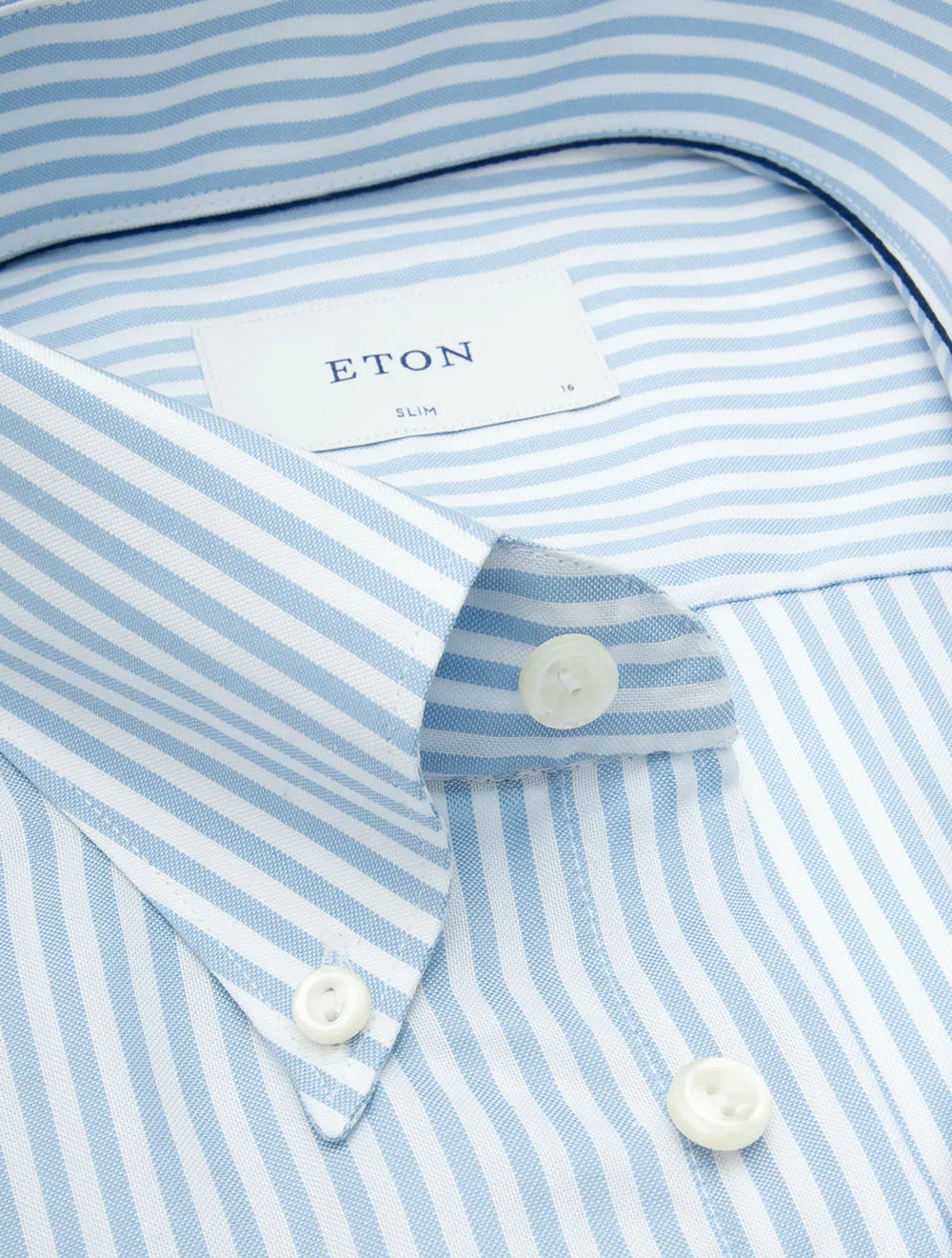 Stripe Signature Oxford Slim Fit Shirt Light Blue
